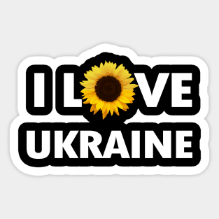 I Love Ukraine Sunflower Sticker